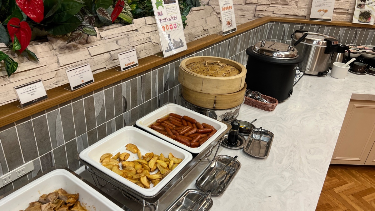 厚木アーバンホテルの朝食ビュッフェの料理