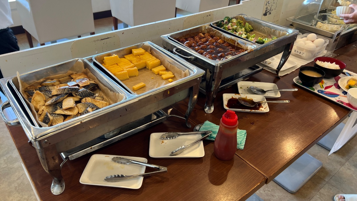 ホテルフィットの朝食ビュッフェの料理